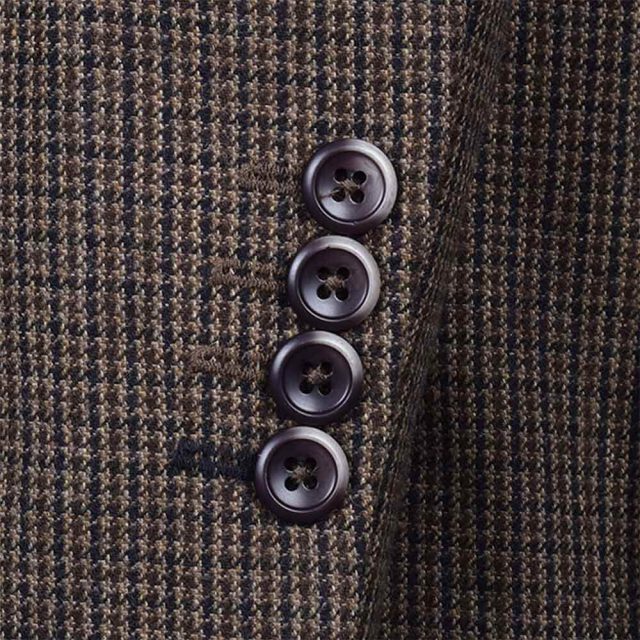 BROWN TWEED HOUNDSTOOTH TAILORED FIT JACKET (6)