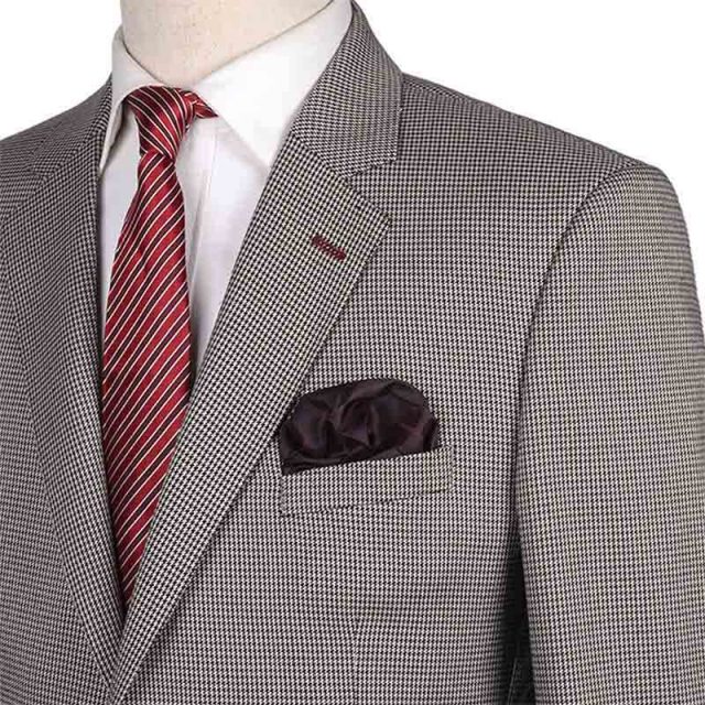 BROWN TWEED HOUNDSTOOTH TAILORED FIT JACKET (8)