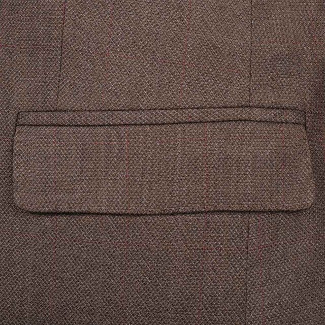 BROWN TWEED LARGE CHECK TAILORED FIT JACKET (5)