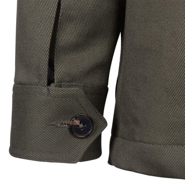 GREEN COTTON PURE PLAIN REGULAR FIT COAT (6)