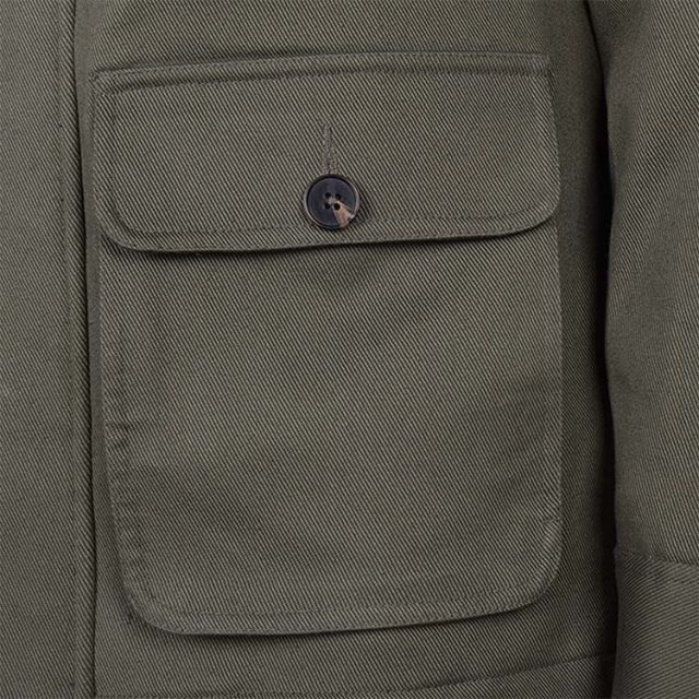 GREEN COTTON PURE PLAIN REGULAR FIT COAT (7)