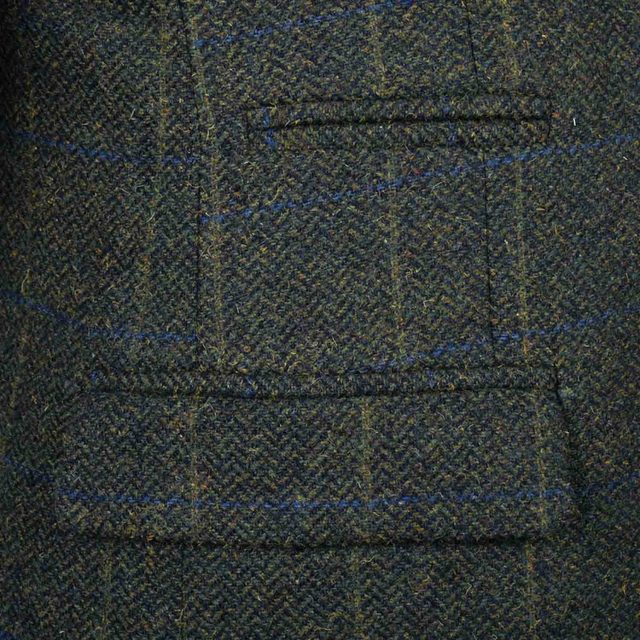 GREEN TWEED HERRINGBONE OVER CHECK TAILORED FIT JACKET (5)