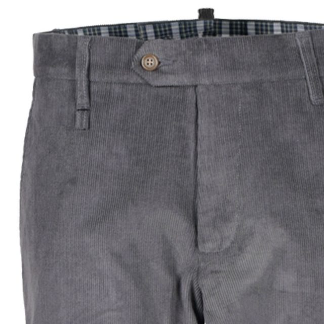 GREY CORDUROY SELF STRAIGHT FIT TROUSER (3)