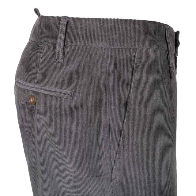 GREY CORDUROY SELF STRAIGHT FIT TROUSER (4)