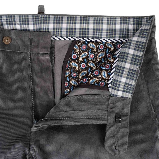 GREY CORDUROY SELF STRAIGHT FIT TROUSER (5)