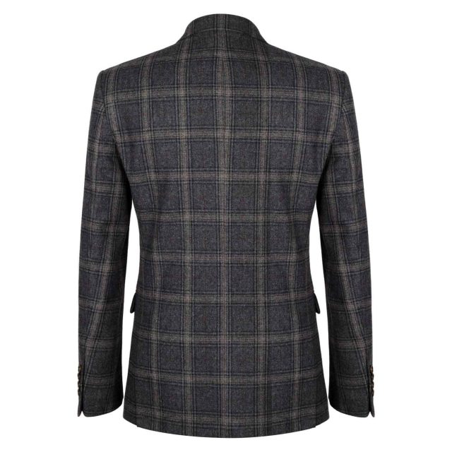 GREY TWEED GLEN PLAID TAILORED FIT JACKET (3)