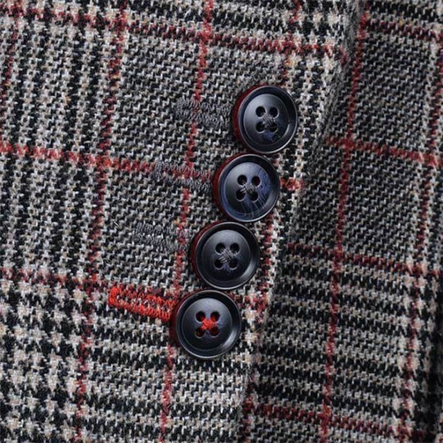 GREY TWEED GLEN PLAID TAILORED FIT JACKET (6)
