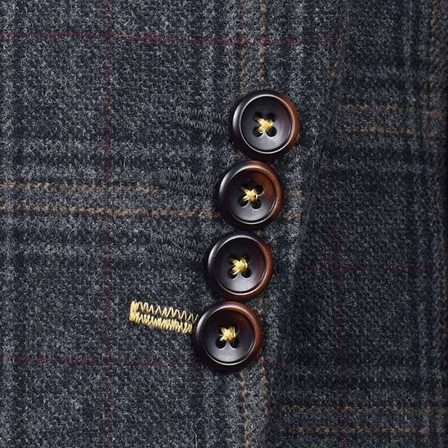 GREY TWEED GLEN PLAID TAILORED FIT JACKET (6)