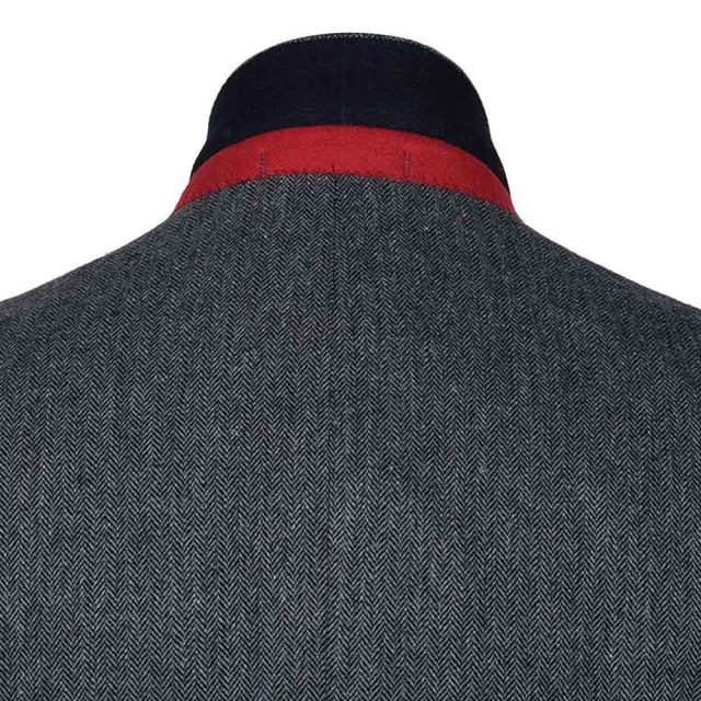 GREY TWEED HERRINGBONE TAILORED FIT JACKET (7)
