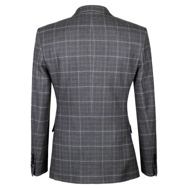 GREY TWEED LARGE CHECK TAILORED FIT JACKET (3)