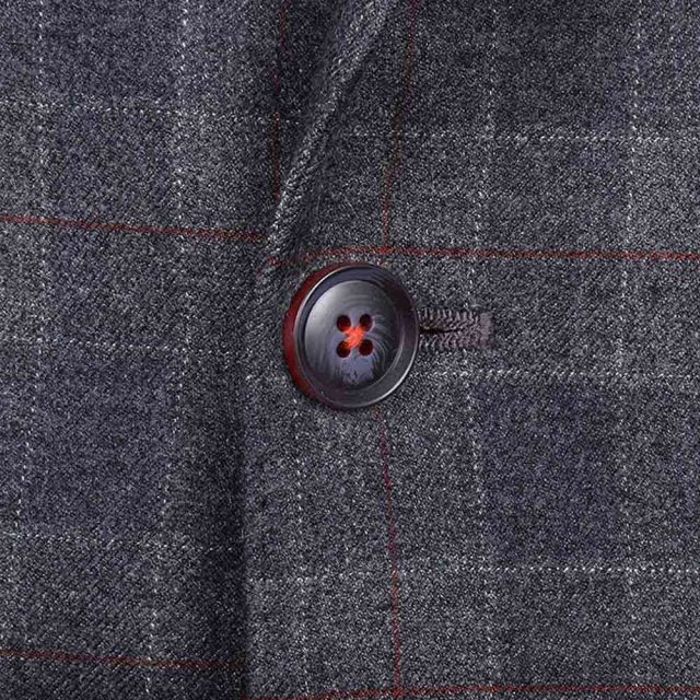 GREY TWEED LARGE CHECK TAILORED FIT JACKET (4)