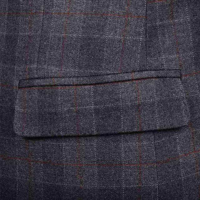 GREY TWEED LARGE CHECK TAILORED FIT JACKET (5)