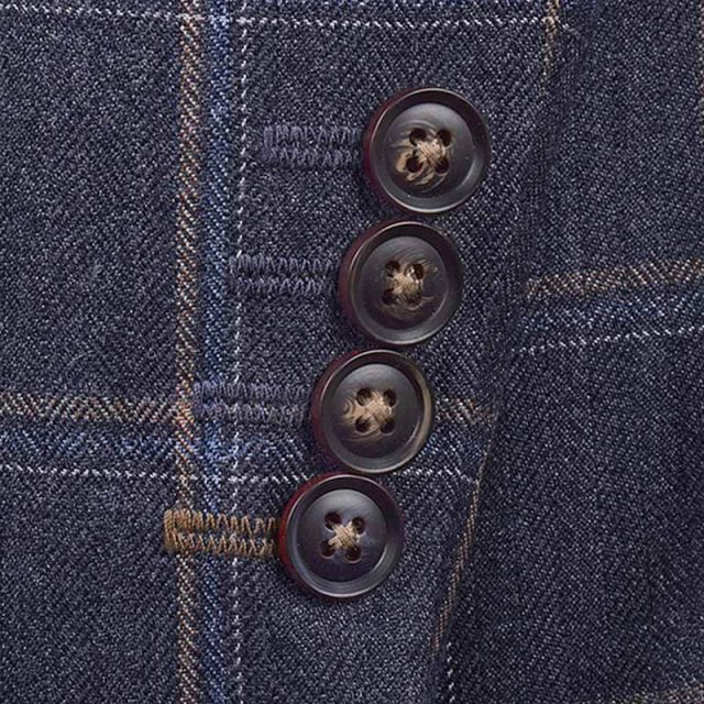 GREY TWEED LARGE CHECK TAILORED FIT JACKET (6)