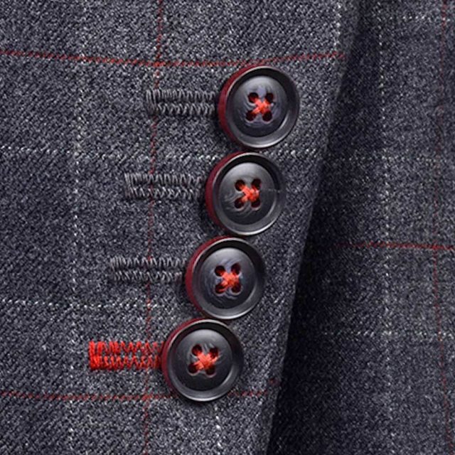 GREY TWEED LARGE CHECK TAILORED FIT JACKET (6)