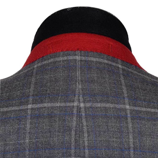 GREY TWEED LARGE CHECK TAILORED FIT JACKET (7)