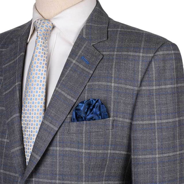 GREY TWEED LARGE CHECK TAILORED FIT JACKET (8)