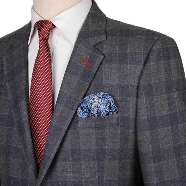 GREY TWEED LARGE CHECK TAILORED FIT JACKET (8)