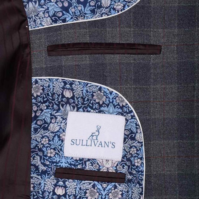 GREY TWEED LARGE CHECK TAILORED FIT JACKET (9)