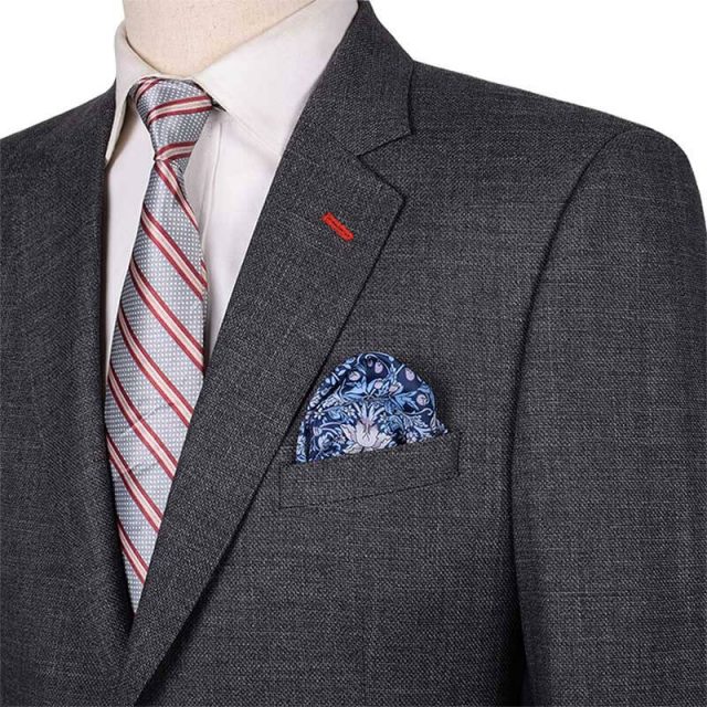 GREY TWEED TEXTURED TAILORED FIT JACKET (8)