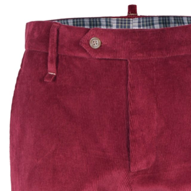 RED CORDUROY SELF STRAIGHT FIT TROUSER (3)