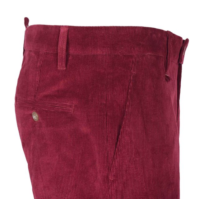 RED CORDUROY SELF STRAIGHT FIT TROUSER (4)