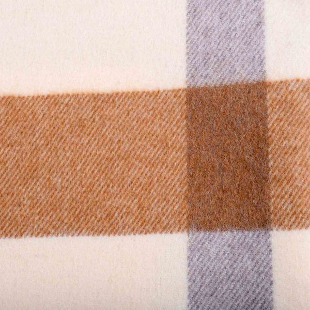 BROWN CASHMERE BLEND LARGE CHECK STOLE (2)