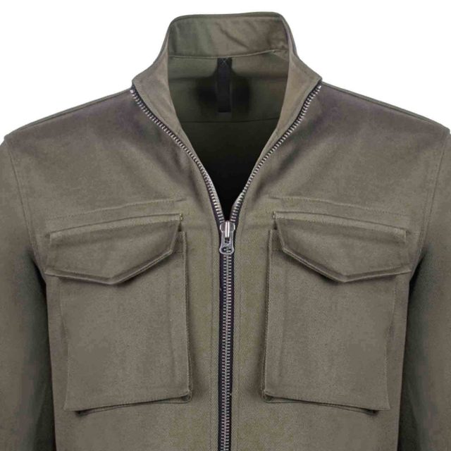 GREEN COTTON WATER REPELLENT PLAIN REGULAR FIT CASUAL JACKET (2)