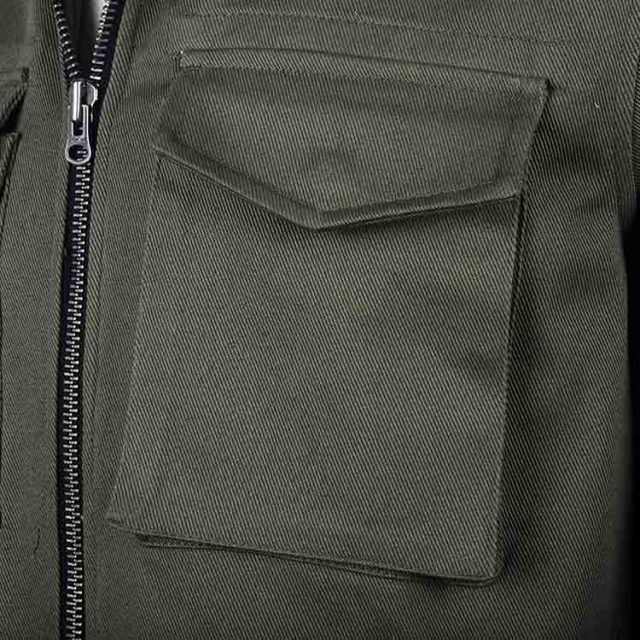 GREEN COTTON WATER REPELLENT PLAIN REGULAR FIT CASUAL JACKET (3)