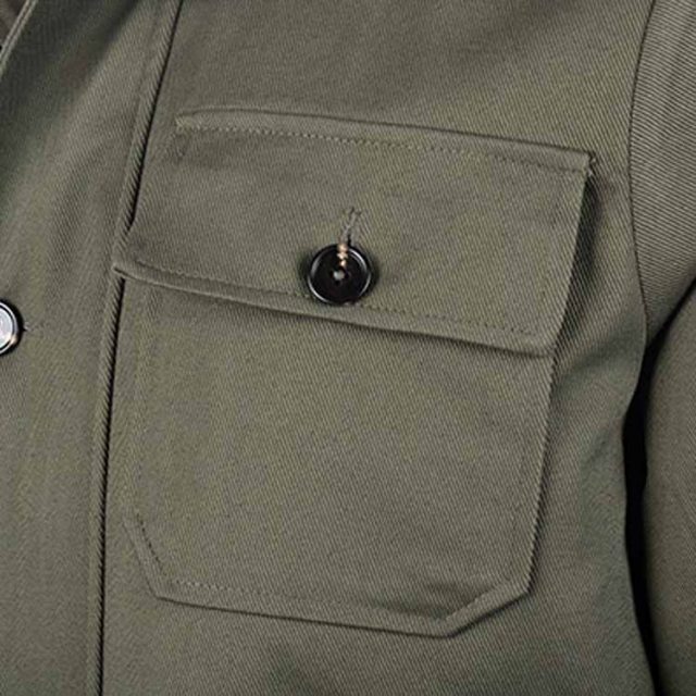 GREEN COTTON WATER REPELLENT PLAIN REGULAR FIT CASUAL JACKET (4)