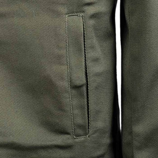 GREEN COTTON WATER REPELLENT PLAIN REGULAR FIT CASUAL JACKET (5)