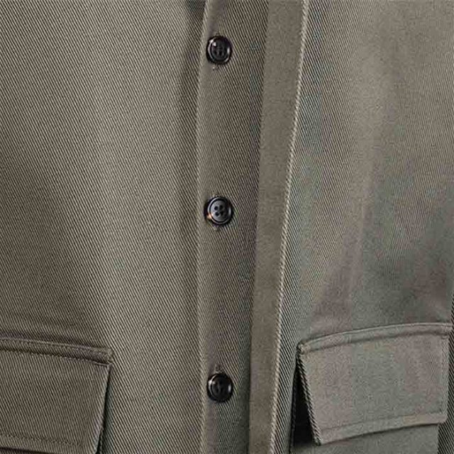 GREEN COTTON WATER REPELLENT PLAIN REGULAR FIT CASUAL JACKET (6)